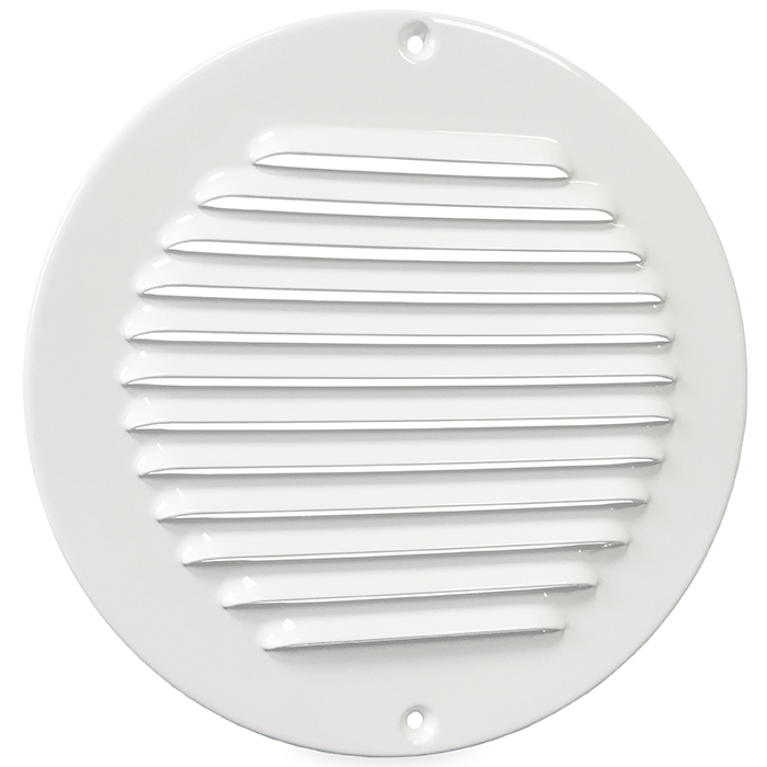 Aluminium Rond Schoepenrooster Opbouw - 200mm Wit (1-r200w)