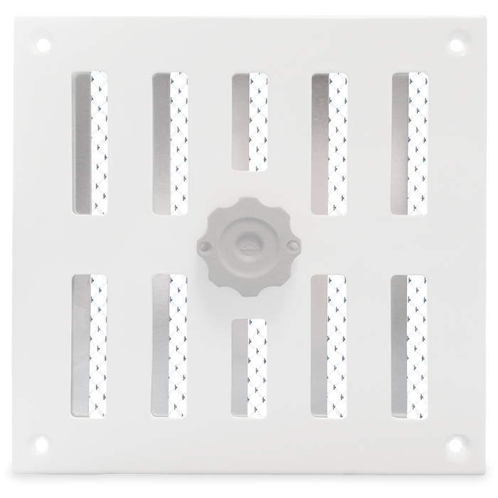 Aluminium Afsluitbaar Schuifrooster Opbouw 155 X 155mm - Wit (3-1616w)