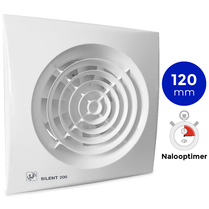 [tweedekans] Badkamer/toilet Ventilator Soler & Palau Silent (200crz) - Ø 120mm - Met Timer