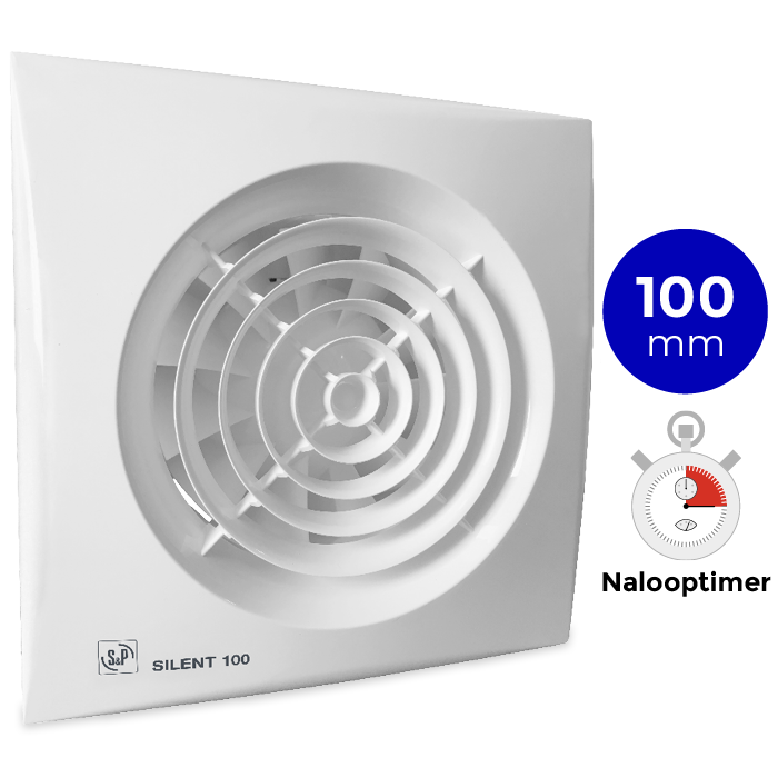 [tweedekans] Badkamer/toilet Ventilator Soler & Palau Silent (100crz) - Ø 100mm - Met Timer