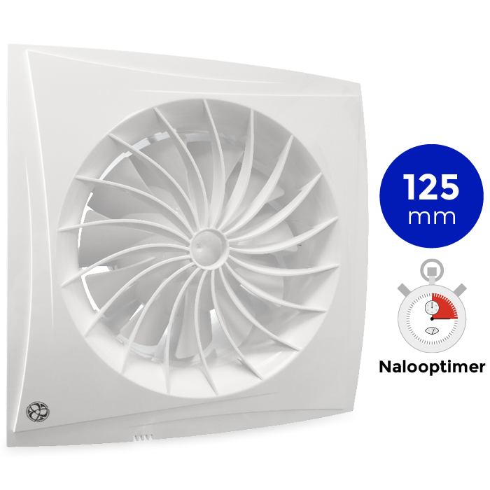 [tweedekans] Badkamer Ventilator Blauberg Sileo - Ø 125mm - Met Timer (sileo125t)