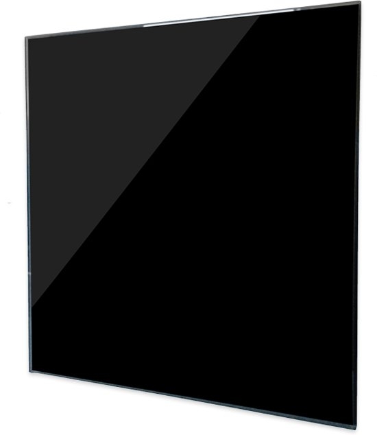 Design Ventilatierooster Vierkant (afvoer & Toevoer) Ø125mm - Vlak Glas - Glans Zwart