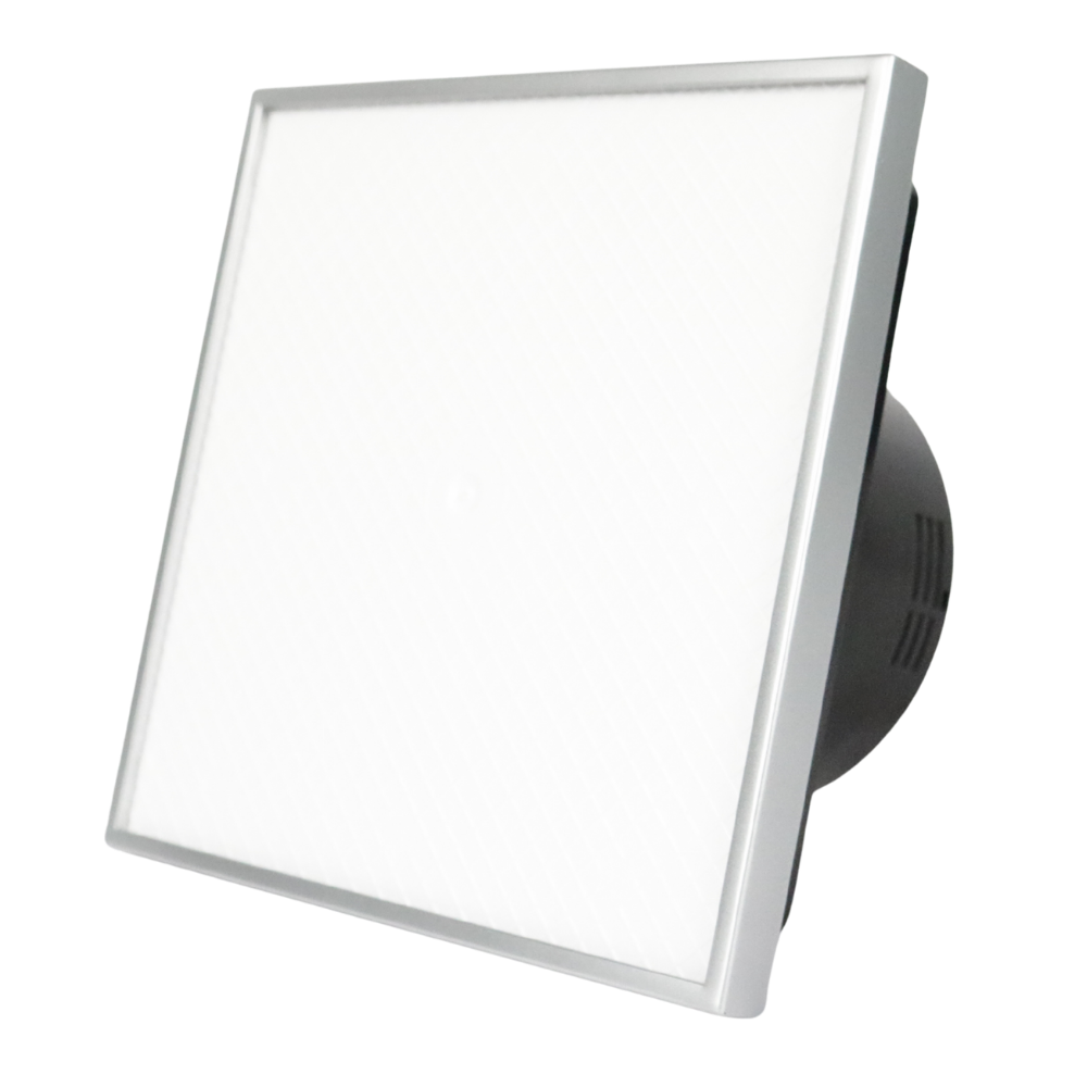 Whisper Pro-design Badkamerventilator - Ø100mm - Aan/uit - Tegelfront - Zwarte Ventilator