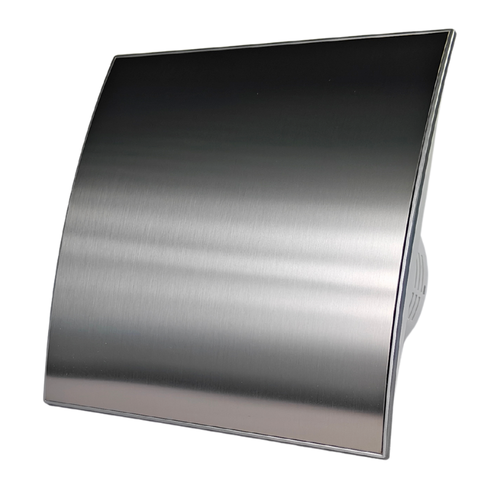 Whisper Pro-design Badkamerventilator - Ø100mm - Met Nalooptimer - Rvs Gebogen