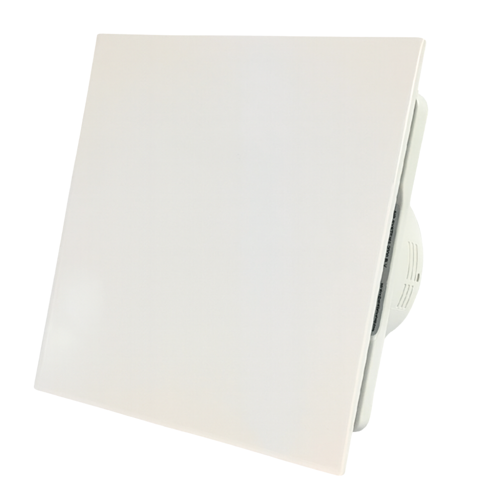 Whisper Pro-design Badkamerventilator - Ø100mm - Met Nalooptimer - Vlak Kunststof - Wit