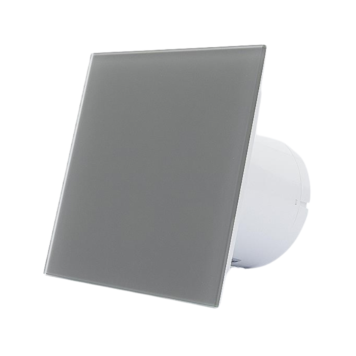 Whisper Pro-design Badkamerventilator - Ø125mm - Met Nalooptimer + Vochtsensor - Vlak Glas - Mat Grijs