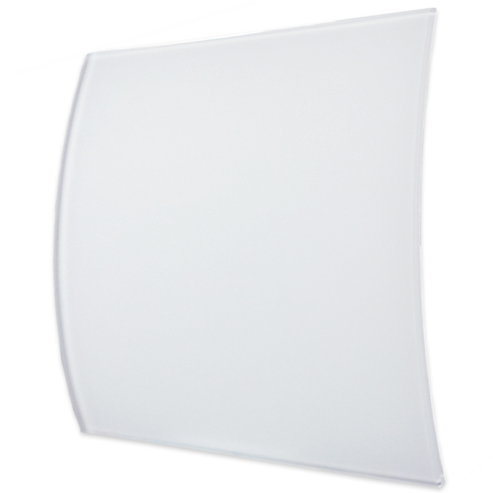 Design Ventilatierooster Vierkant (lucht Afvoer & Toevoer) Ø100mm - Gebogen Glas - Mat Wit