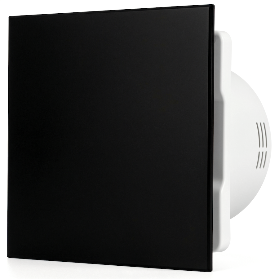 Whisper Pro-design Badkamerventilator - Ø100mm - Met Nalooptimer + Vochtsensor - Vlak Kuns