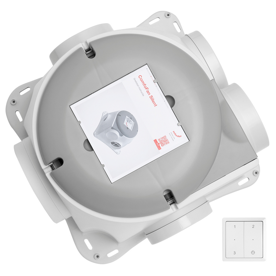 Zehnder Woonhuisventilator Comfofan Silent 460 M3/h Met Vochtsensor (randaarde) + Rfz Zend