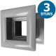 Vierkante deurroosters 29 x 29mm - kunststof grijs - set van 3 stuksthumbnail