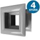 Vierkante deurroosters 29 x 29mm - kunststof grijs - set van 4 stuksthumbnail