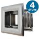 Vierkante deurroosters 29 x 29mm - kunststof chrome - set van 4 stuksthumbnail