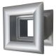 Vierkante deurroosters 29 x 29mm - kunststof metallic grijs - set van 4 stuksthumbnail
