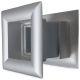 Vierkant deurrooster 29 x 29mm - kunststof metallic grijsthumbnail Vierkant deurrooster 29 x 29mm - kunststof metallic grijsthumbnail