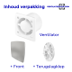 Pro-Design badkamer/toilet ventilator - TREKKOORD (KW100W) - Ø 100mm - RVS *Bold-Line*thumbnail