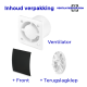 Pro-Design badkamer/toilet ventilator - TREKKOORD (KW100W) - Ø 100mm - gebogen GLAS - mat zwartthumbnail