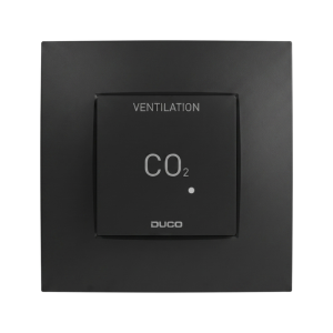 Duco CO2 ruimtesensor zonder RF-bediening 230V bedraad - Zwart