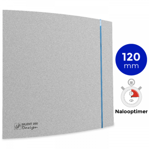 [TweedeKans] Design badkamerventilator Soler & Palau Silent (200CRZ) - Ø 120mm - MET TIMER (zilver) 