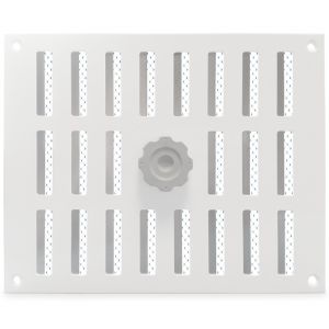 Aluminium afsluitbaar schuifrooster opbouw 245 x 195mm - WIT