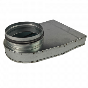 Rechthoekige (instort) lepelhoek 200mm x 40mm met aansluiting Ø 125mm