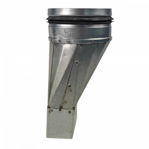 Verloopstuk Asymmetrisch van 140mm x 40mm naar rond Ø 100mm