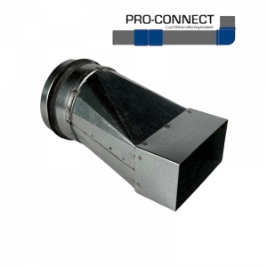 Verloopstuk Asymmetrisch rechthoekig 110 x 55mm naar rond Ø 100mm - Staal [Pro-C]