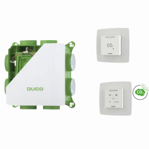 [TweedeKans] DucoBox Silent 2.0 All-In-One CO₂ – 400 m³/h – Randaarde - ingebouwde vochtsensor + RF-bediening met CO₂-sensor + CO₂-ruimtesensor