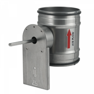 Regelklep Ø 150mm met motorstoel voor montage servomotor - luchtdicht - met afdichtingsrubber