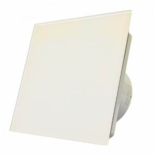 Whisper Pro-Design badkamerventilator - Ø100mm - aan/uit - vlak glas - mat wit Whisper Pro-Design badkamerventilator - Ø100mm - aan/uit - vlak glas - mat wit