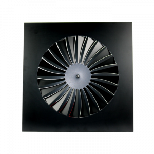 Whisper wervelrooster voor inleg systeemplafond - 595 x 595mm - Ø443mm - luchtafvoer en toevoer - staal Whisper wervelrooster voor inleg systeemplafond - 595 x 595mm - Ø443mm - luchtafvoer en toevoer - staal