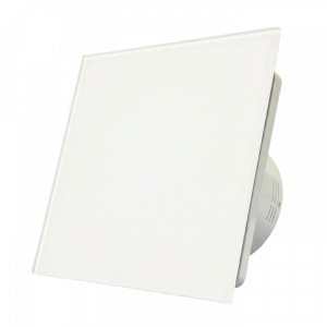 Whisper Pro-Design badkamerventilator - Ø100mm - aan/uit - vlak glas - mat wit