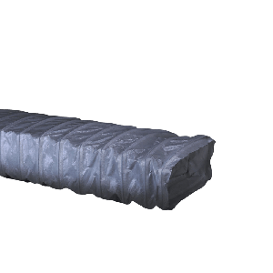 Flexibele slang rechthoekig - 222 x 57mm - Lengte 3 meter - GRIJS