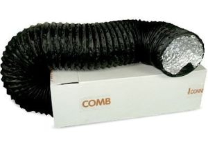 Flexibele ventilatieslang ongeïsoleerd - Zwart - Ø 200mm - DOOS a 10 METER