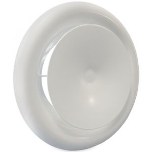 Rooster/ventiel (luchttoevoer) Ø 100mm staal - wit - MET VEER Rooster/ventiel (luchttoevoer) Ø 100mm staal - wit - MET VEER