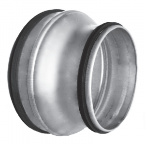 Verloopstuk voor spirobuis van Ø 180mm naar Ø 100mm met afdichtingsrubber