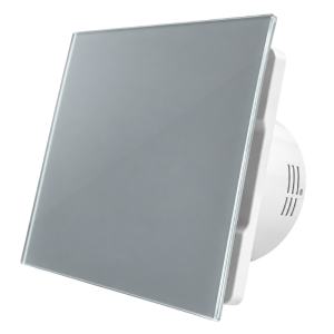 Whisper Pro-Design badkamerventilator - Ø125mm - aan/uit - vlak glas - mat grijs Whisper Pro-Design badkamerventilator - Ø125mm - aan/uit - vlak glas - mat grijs