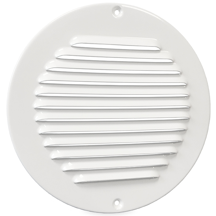 Aluminium rond schoepenrooster opbouw - 200mm WIT (1-R200W)