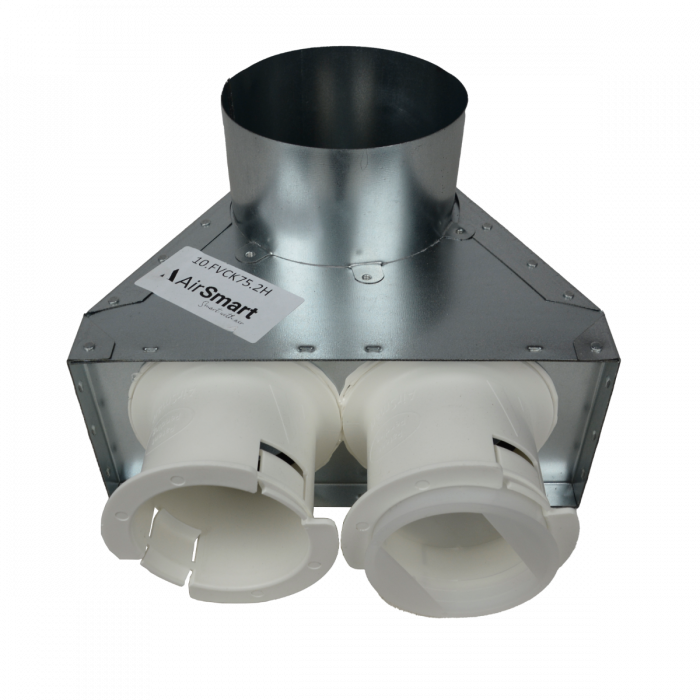 Ventielcollector Click Fix 2xø75 - ø125mm kort