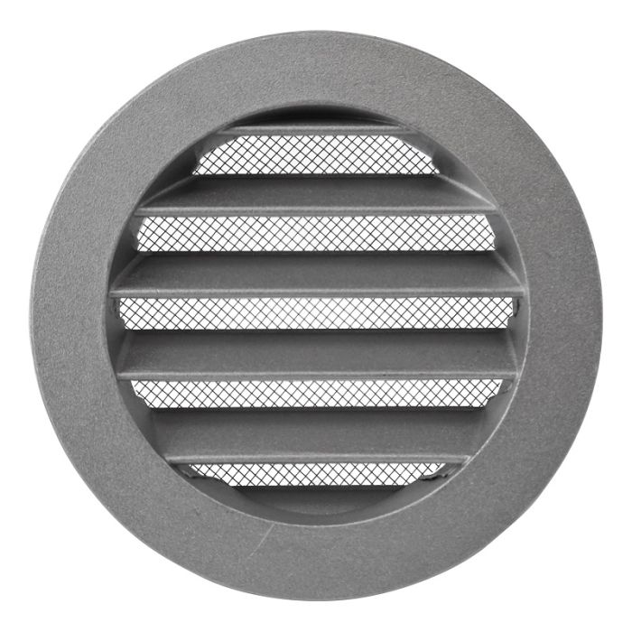 Rond buitenluchtrooster aluminium Ø100mm met fijnmazig gaas