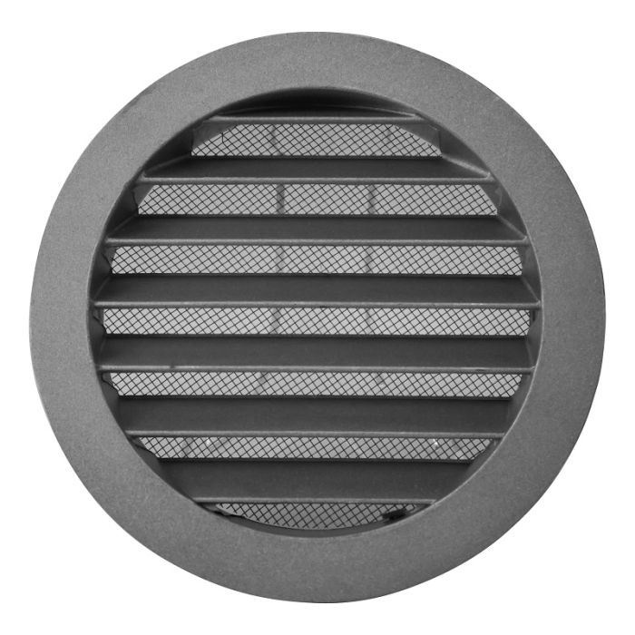 Rond buitenluchtrooster aluminium Ø125mm met fijnmazig gaas