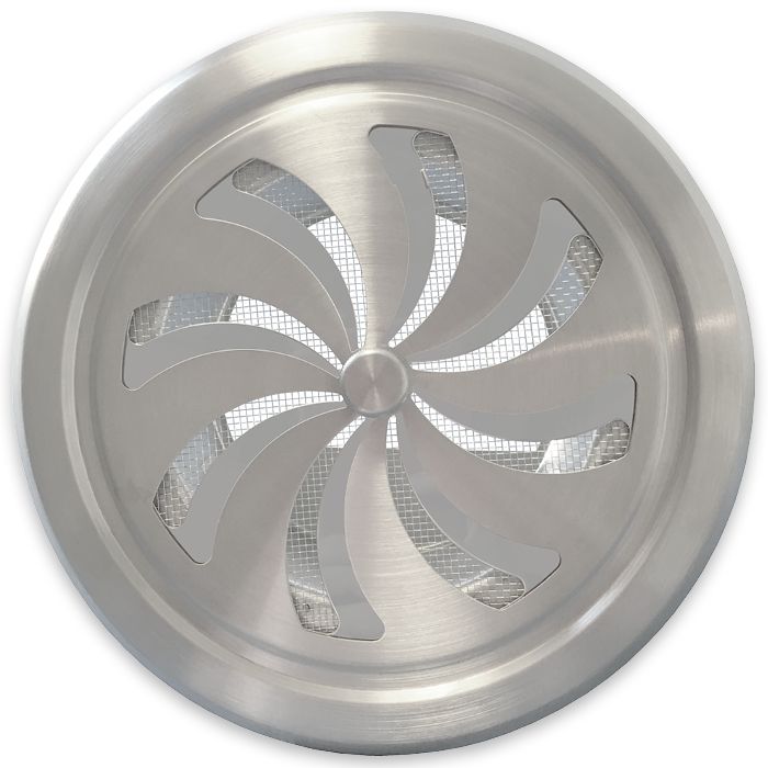 Afsluitbaar rooster/ventiel rond Ø150mm - Geborsteld RVS