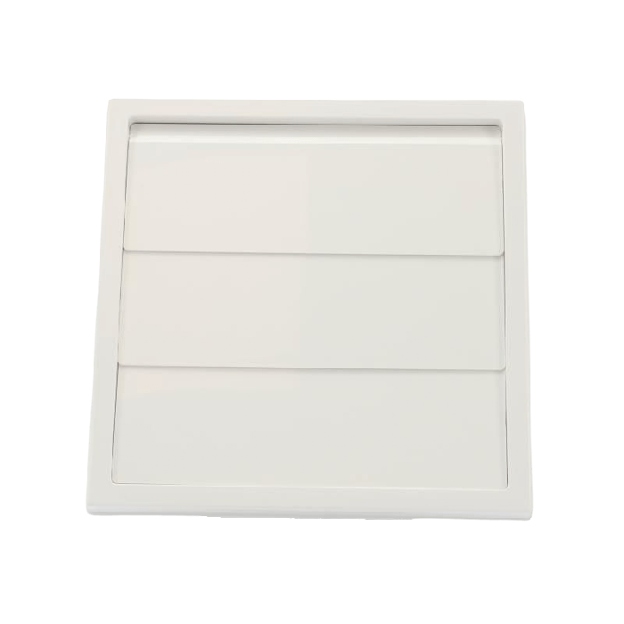 Kunststof overdrukrooster vierkant met aansluiting Ø150 & Ø160mm - WIT