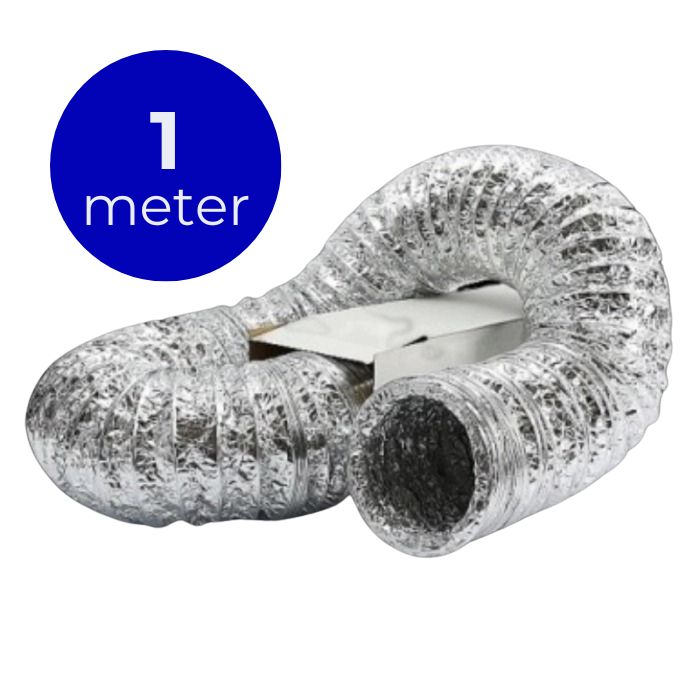 Flexibele ventilatieslang ongeïsoleerd - aluminium - Ø 125mm - lengte 1 meter