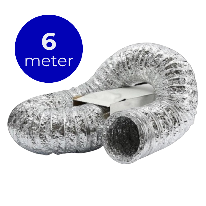 Flexibele ventilatieslang ongeïsoleerd - aluminium - Ø 100mm - lengte 6 meter