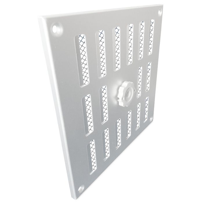 Aluminium afsluitbaar schuifrooster opbouw 195 x 195mm - ALU