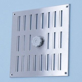 Afsluitbaar schuifrooster opbouw 195 x 195mm - RVS