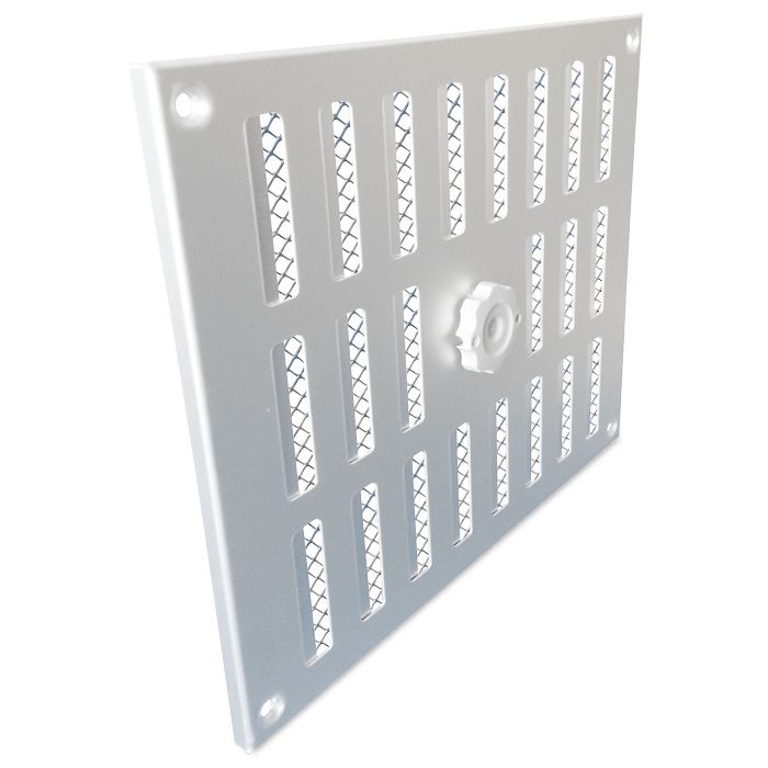 Afsluitbaar schuifrooster opbouw 245 x 195mm - RVS