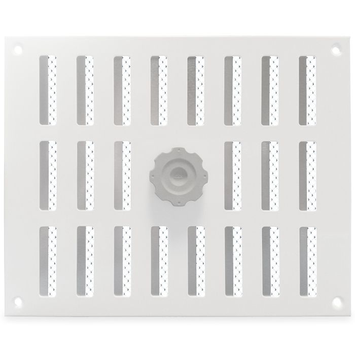 Aluminium afsluitbaar schuifrooster opbouw 245 x 195mm - WIT (3-2520W)