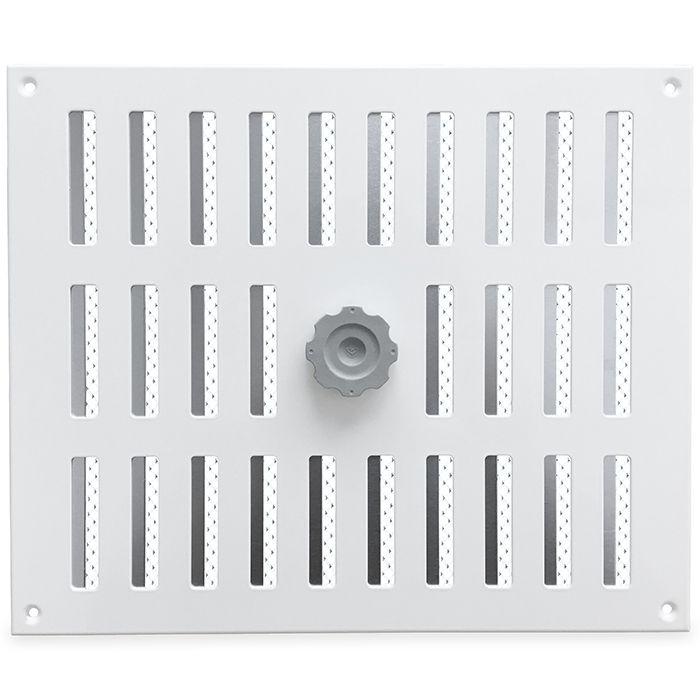 Aluminium afsluitbaar schuifrooster opbouw 300 x 250mm - WIT