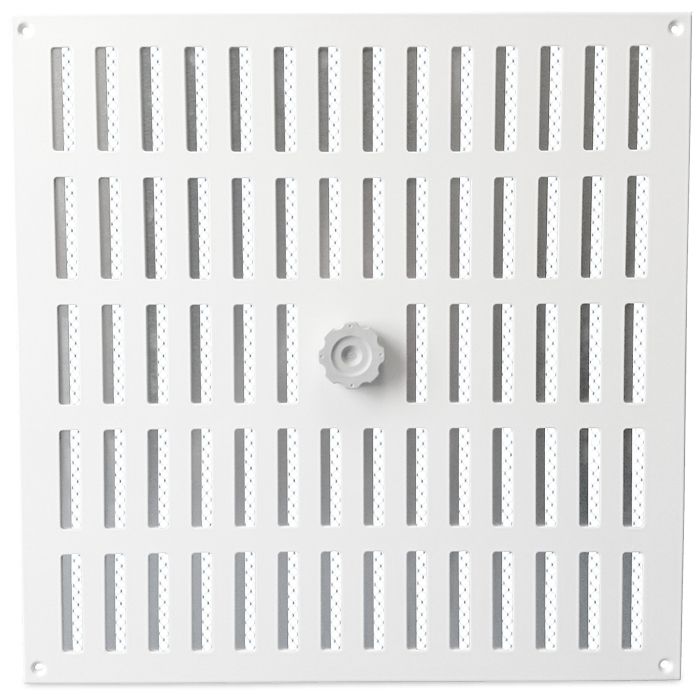 Aluminium afsluitbaar schuifrooster opbouw 400 x 400mm - WIT